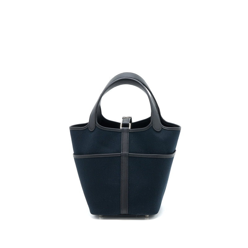 Hermes Picotin Cargo 18 Lock Bag Swift/Toile Canvas Black SHW Stamp U