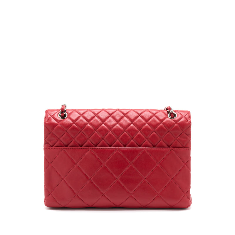Chanel Large Flap Bag Lambskin Red SHW