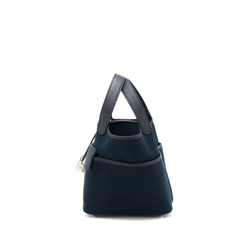 Hermes Picotin Cargo 18 Lock Bag Swift/Toile Canvas Black SHW Stamp U