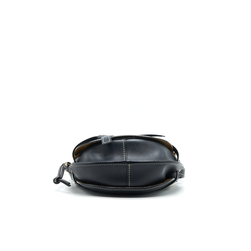 LOEWE Small Gate Leather Saddle Bag Midnight Blue