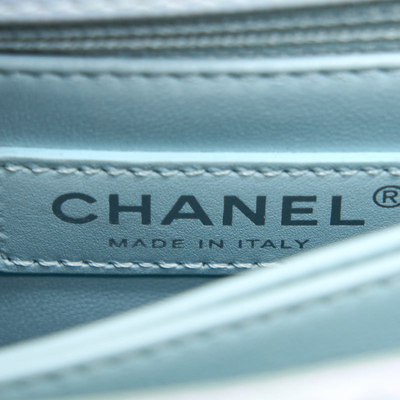 Chanel Small Coco Handle ombré Iridescent light Blue Multicolour Hardware (Microchip)