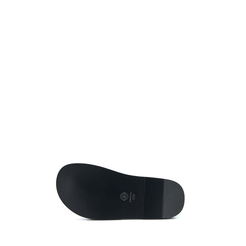 Chanel Size 37.5 Logo Multicolour Letter Slides Black