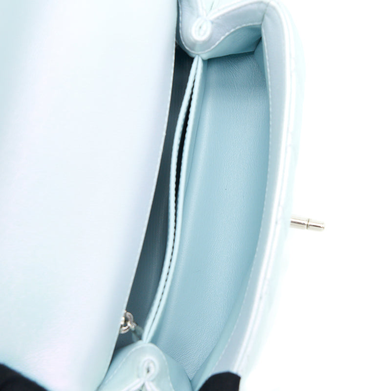 Chanel Small Coco Handle ombré Iridescent light Blue Multicolour Hardware (Microchip)