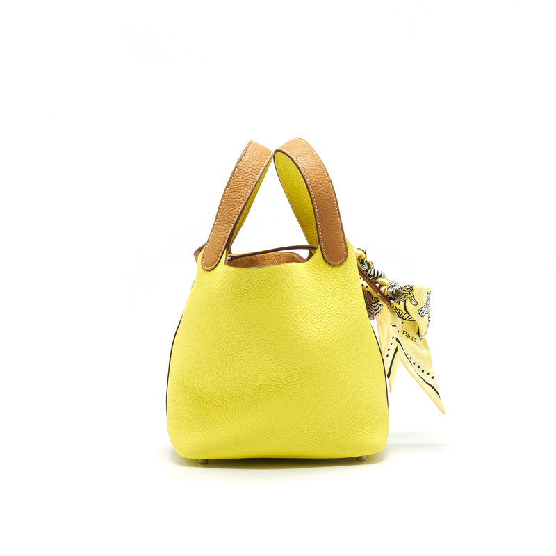 Hermes Picotin Lock Mini Bag Togo Leather Gold Hardware In Yellow