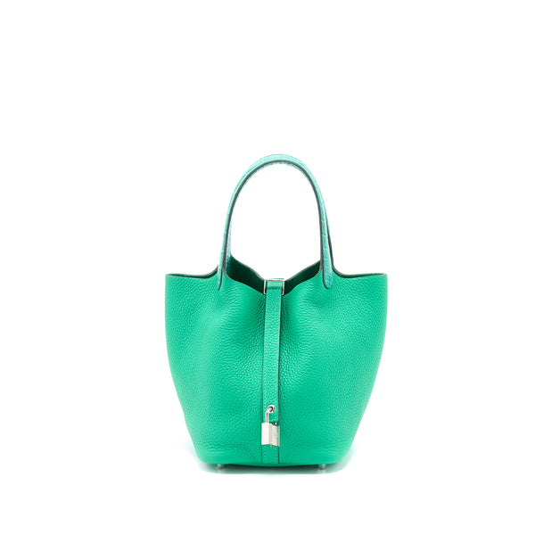 Hermes Picotin 18 Lock Bag Alligator Touch Clemence Menthe/Vert Jade SHW Stamp Z