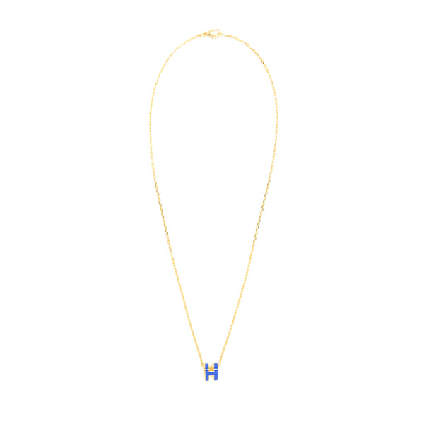 Hermes Mini Pop H Pendant Blue Royal GHW