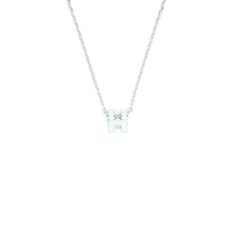 Hermes Mini Pop Ash Marron Glace H Motif Charm Necklace Beige White Silver  Color | eBay