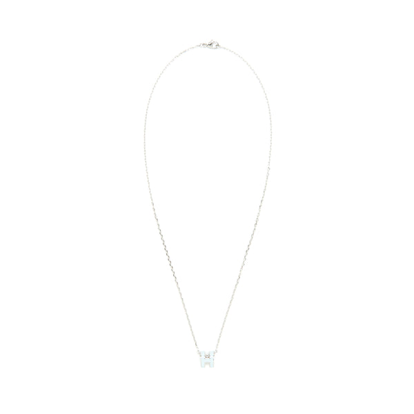 Hermes Mini Pop H Pendant Blue Zephyr SHW