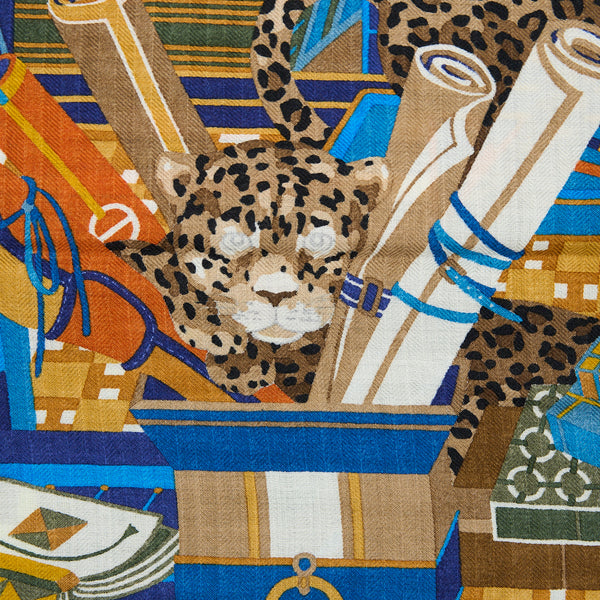 Hermes Les Leopards Shawl 140 Multicolour Cashmere