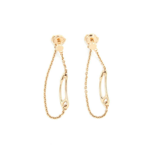 Hermes Chaine D'ancre Mini Punk Earrings Rose Gold