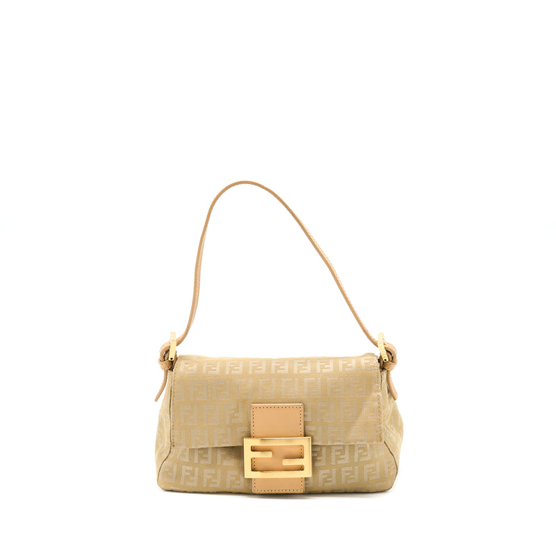 Fendi Mini Mamma Baguette Canvas Beige GHW