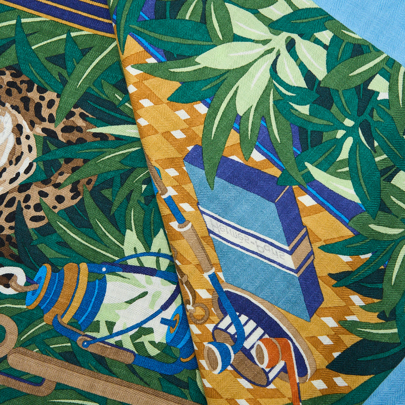 Hermes Les Leopards Shawl 140 Multicolour Cashmere