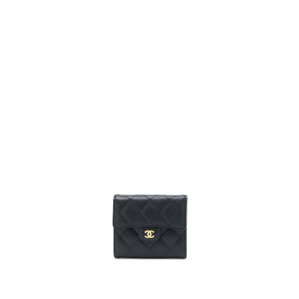 Chanel Small Classic Compact Wallet Caviar Black GHW (Microchip)