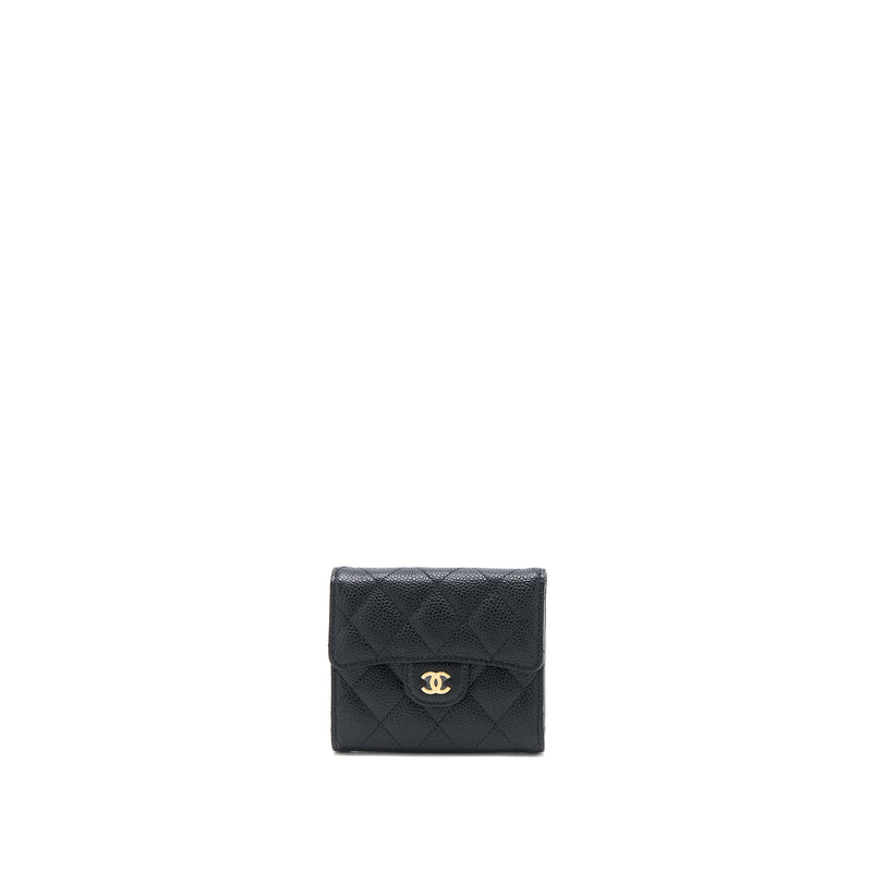 Chanel Small Classic Compact Wallet Caviar Black GHW (Microchip)