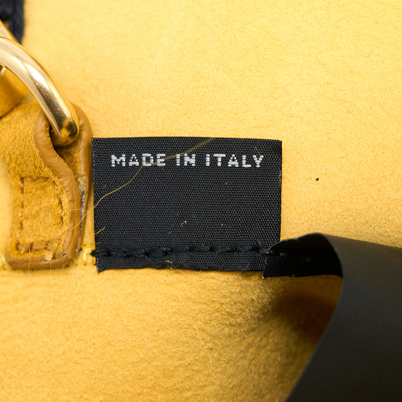 Miumiu Shearling Shoulder Bag Suede Lining Yellow GHW