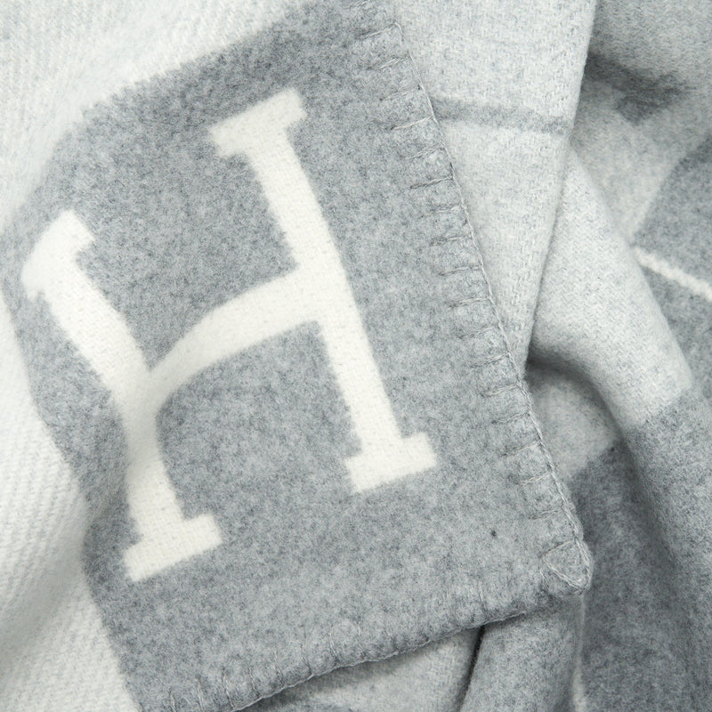 Hermes Avalon Throw Blanket Gris Clair