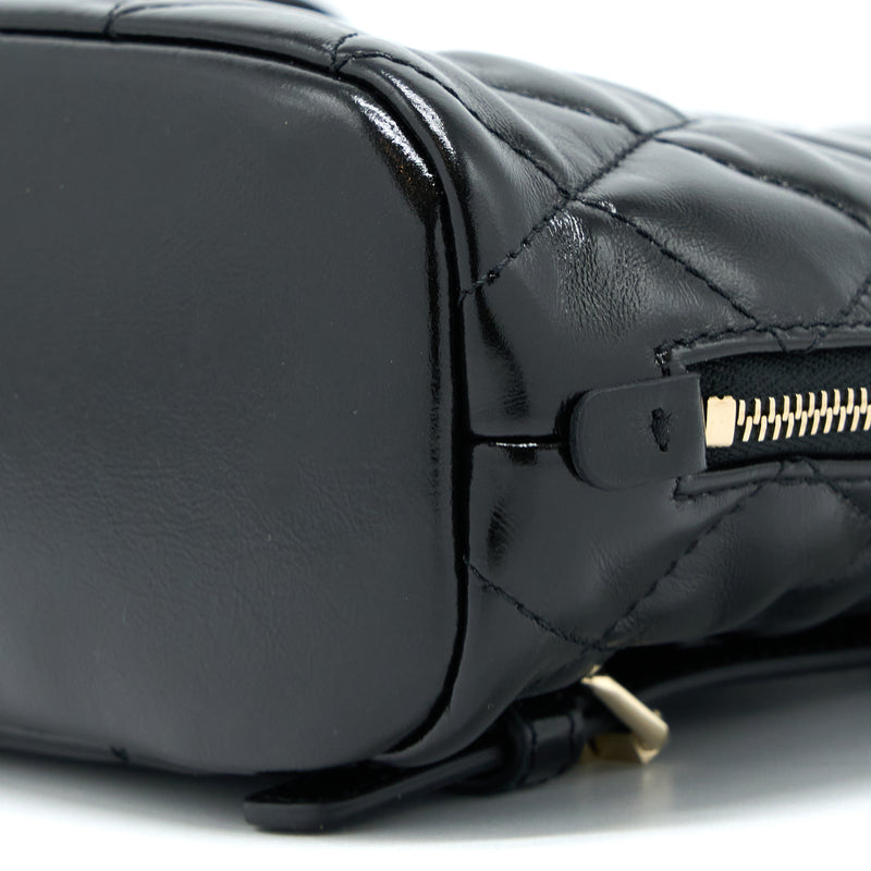 Chanel 22A Backpack Patent Black LGHW (Microchip)