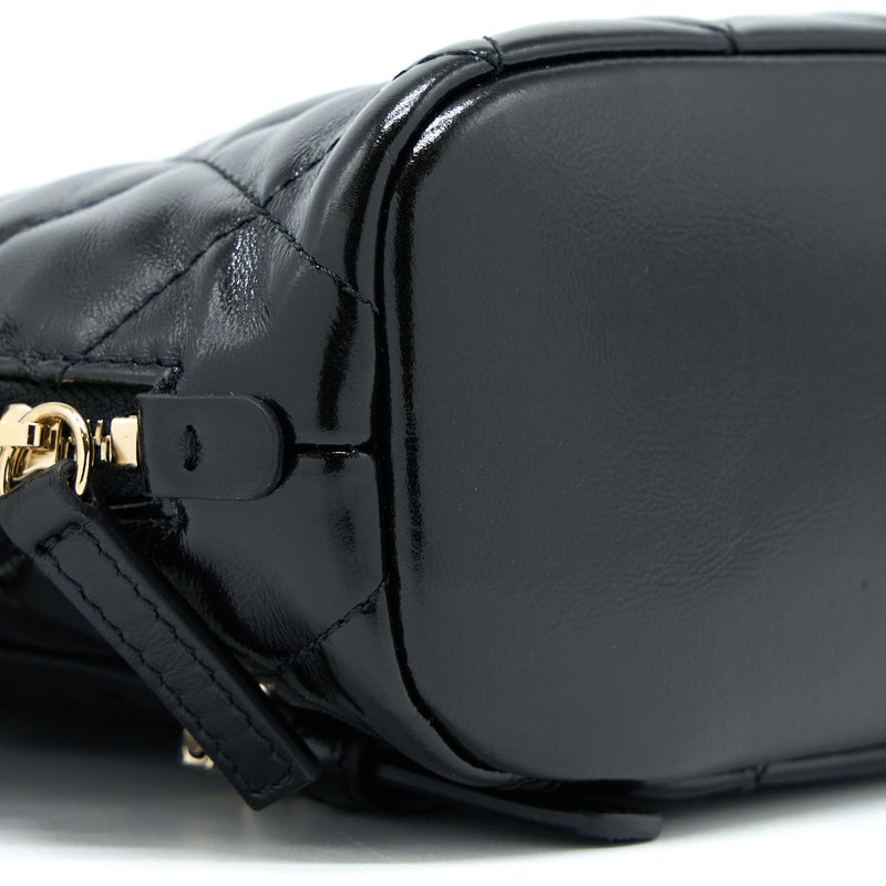 Chanel 22A Backpack Patent Black LGHW (Microchip)