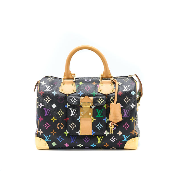 Louis Vuitton Speedy 30 Multicolour Monogram Canvas Black GHW