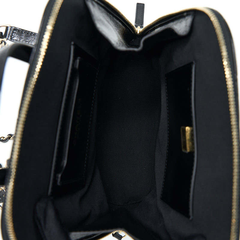 Chanel 22A Backpack Patent Black LGHW (Microchip)