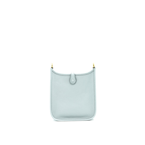 Hermes mini Evelyne Blue Pale/ Gris Etain strap GHW
