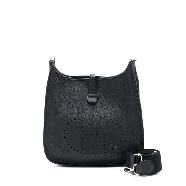 Hermes Evelyne 29 Clemence Black SHW Stamp X