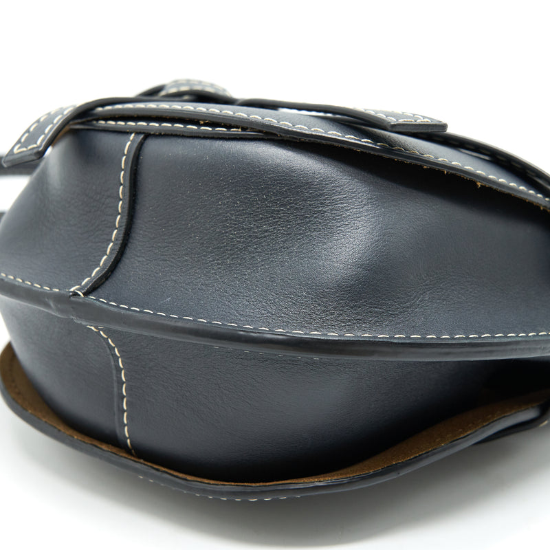 LOEWE Small Gate Leather Saddle Bag Midnight Blue