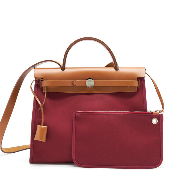 Hermes Herbag 31 Plum Red SHW Stamp T