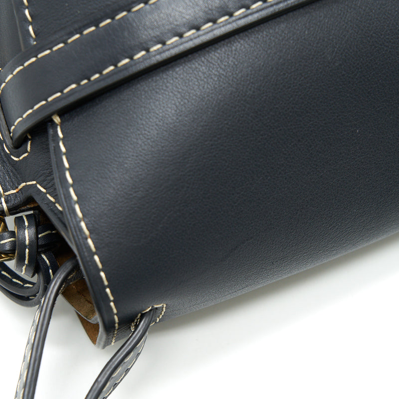 LOEWE Small Gate Leather Saddle Bag Midnight Blue