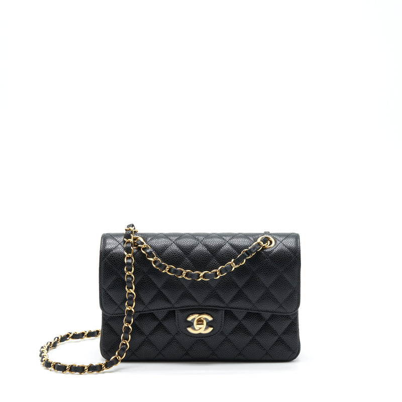 Chanel Small Classic Double Flap Bag Caviar Black LGHW (Microchip)