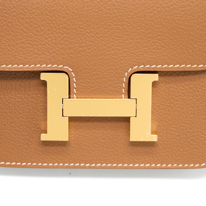 Hermes Constance Slim Evercolor Gold GHW Stamp U