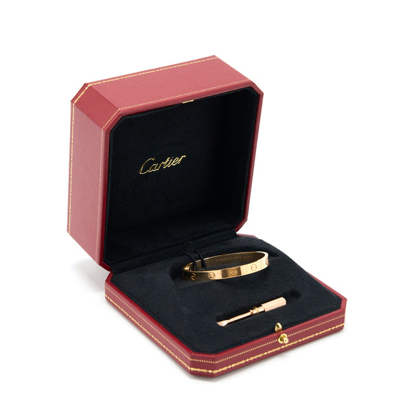 Cartier Size 16 Love Bracelet 18k Rose Gold