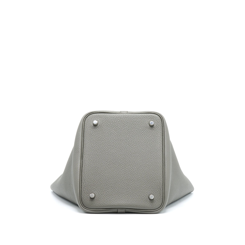 Hermes Picotin 22 Lock Bag Clemence 0L Gris Meyer SHW Stamp U