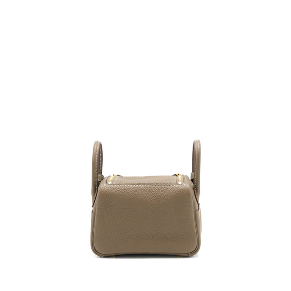 Hermes Mini Lindy Clemence Etoupe GHW Stamp Z