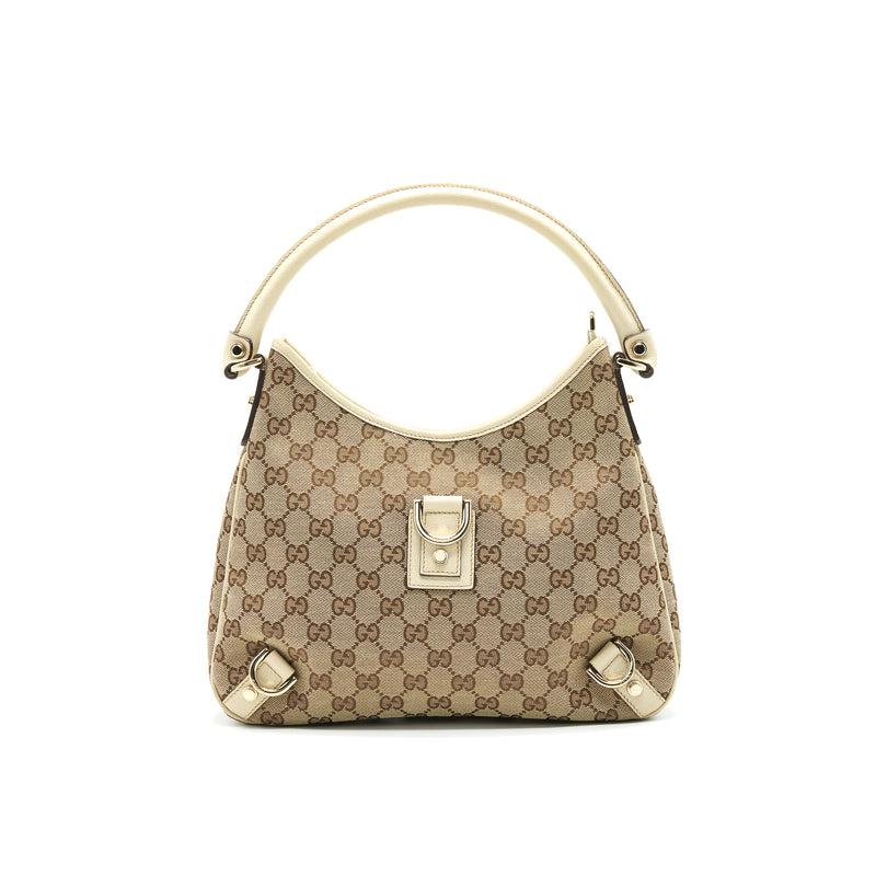 Gucci Abbey Canvas Leather Shoulder Bag