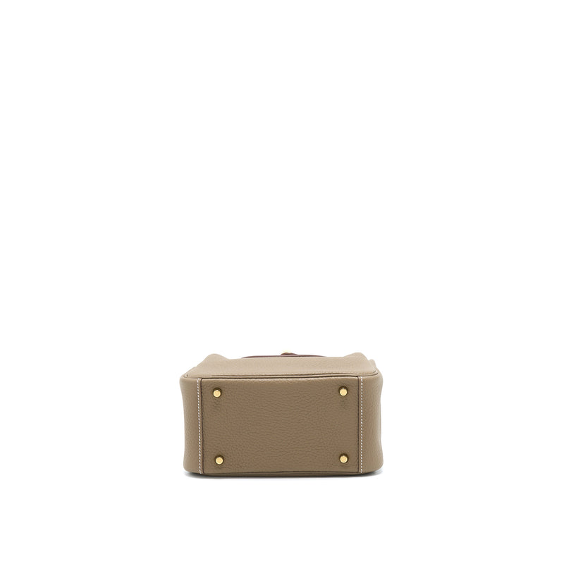 Hermes Mini Lindy Clemence Etoupe GHW Stamp Z