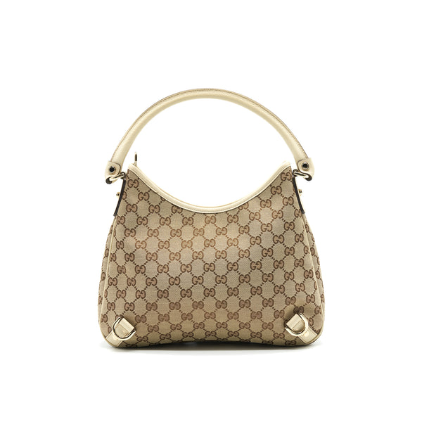 Gucci Abbey Canvas Leather Shoulder Bag