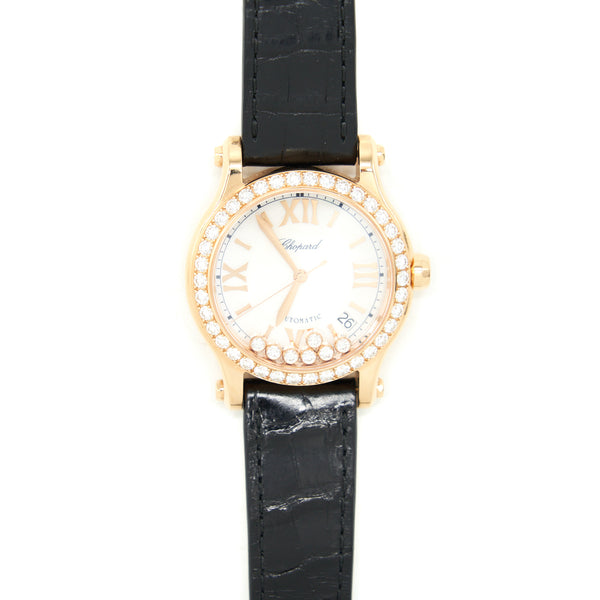 Chopard Happy Sport Rose Gold 36mm White Diamonds