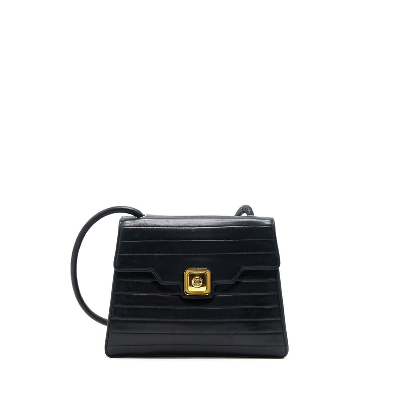 Chanel Vintage Kelly Flap Bag Lambskin Black GHW