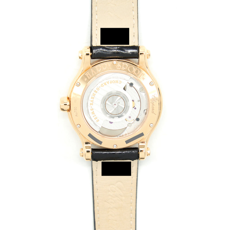 Chopard Happy Sport Rose Gold 36mm White Diamonds