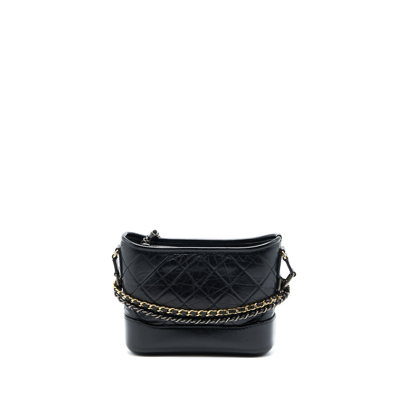 Chanel Small Gabrielle Hobo Bag Calfskin Black With Multicolour Hardware