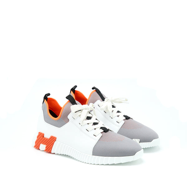 Hermes Size 44 Home Quicker Sneaker Blanc/Orange
