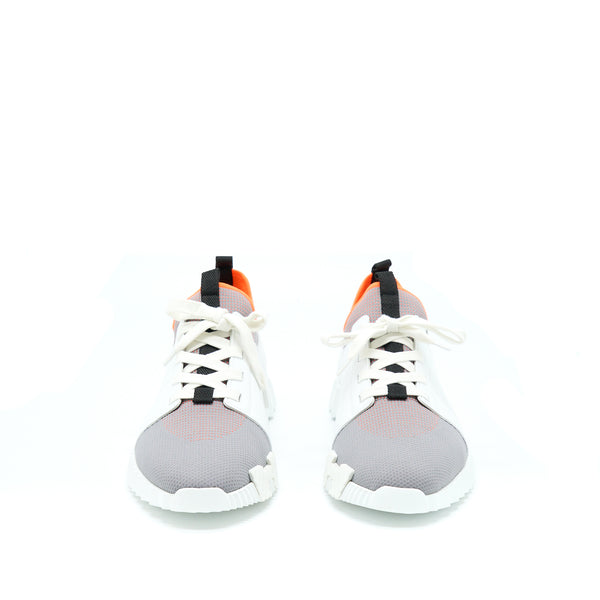 Hermes Size 44 Home Quicker Sneaker Blanc/Orange