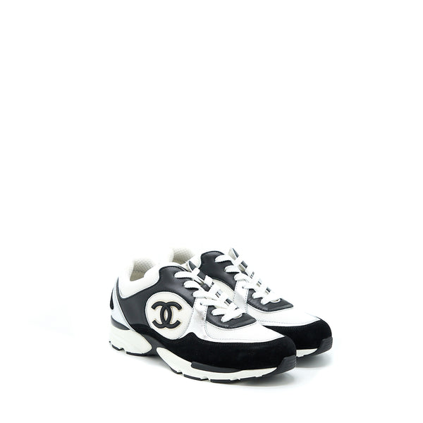 Chanel Size 39 Trainers Suede Black/White/Silver