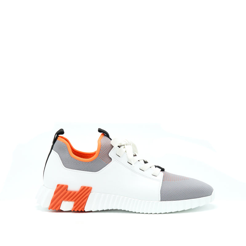 Hermes Size 44 Home Quicker Sneaker Blanc/Orange