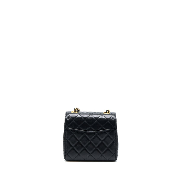 Chanel 22K Retro Classic New Square Mini Flap Bag Goatskin Black GHW (Microchip)