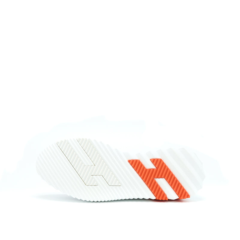 Hermes Size 44 Home Quicker Sneaker Blanc/Orange