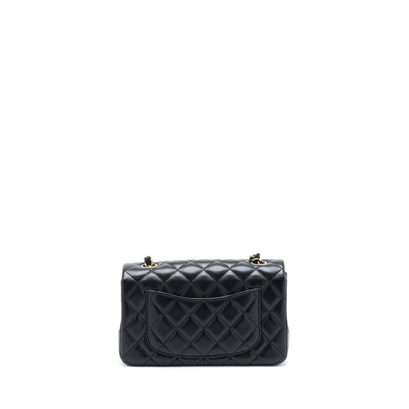 Chanel Mini Rectangular Lambskin Black LGHW(Microchip)