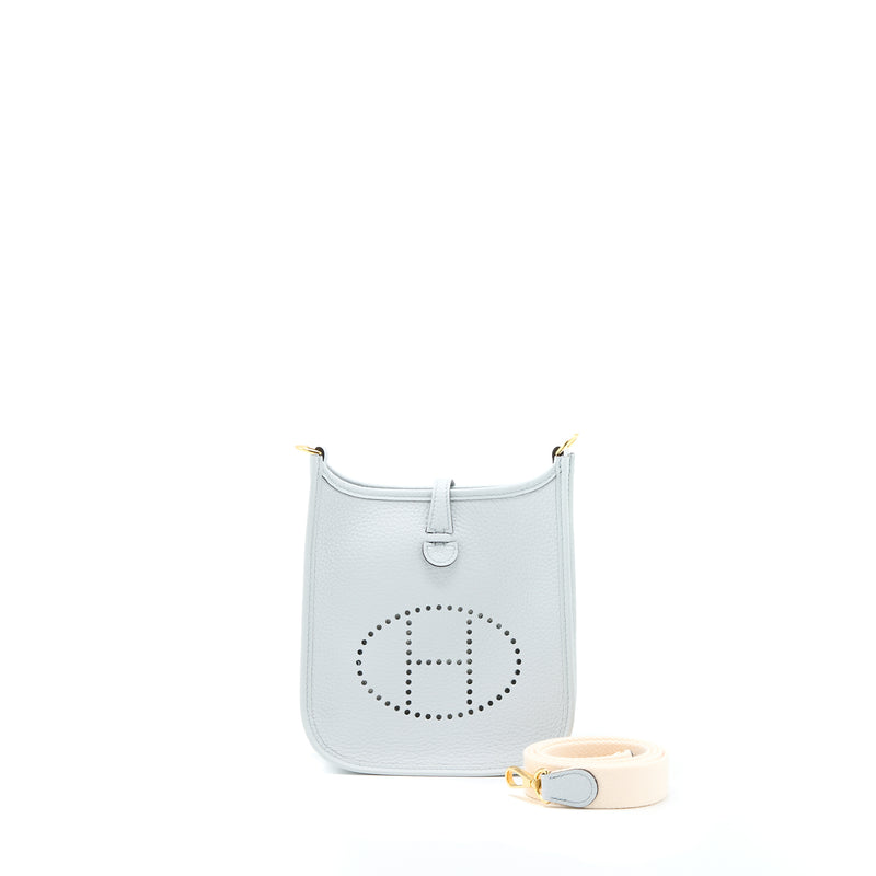 Hermès Evelyne Bleu Pale Clemence Mini II Handbag
