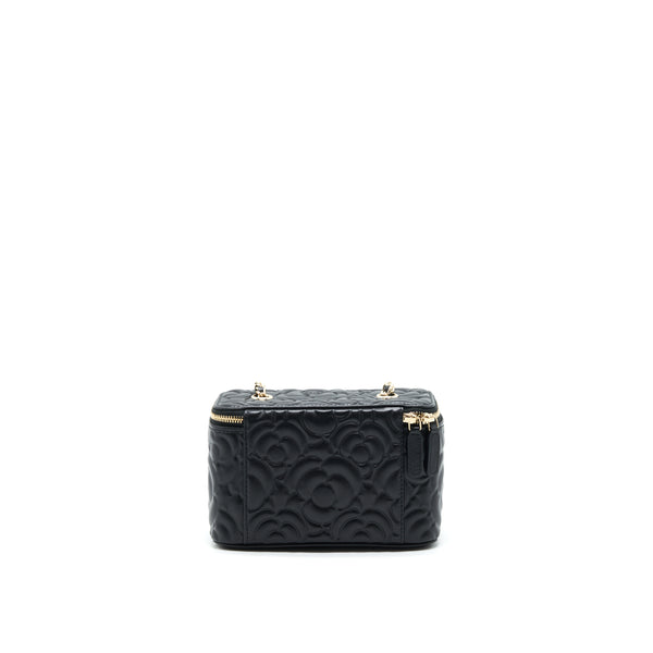 Chanel Camellia Long vanity with chains lambskin black LGHW